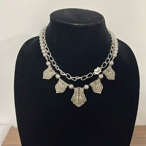 Juicy Couture chain and pearl double necklace.